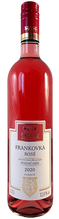 Frankovka rosé, 2020, růžové víno, kvalitní víno z Moravy
