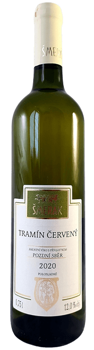 Tramín červené, 2020, polosladké víno, kvalitní víno z Moravy, bílé víno